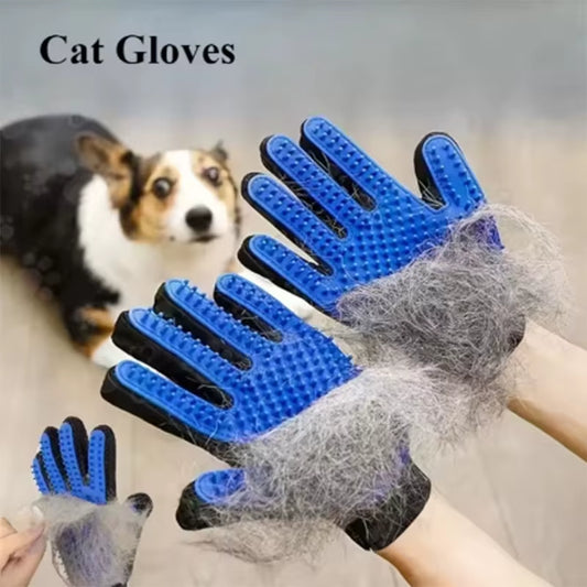 Pet Grooming Glove for Dogs and Cats - Deshedding Hair Remover and Massage Brush