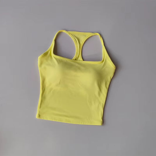 Professional Sports and Fitness Vest with Chest Pad - Summer Shockproof Yoga and Pilates Top