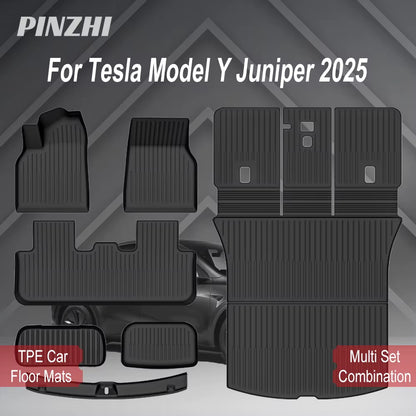 For Tesla New Model Y Juniper 2025+ TPE Floor Mats Waterproof Luggage Mat Wear-Resistant Foot Pads Modely Trunk Mats Accessories