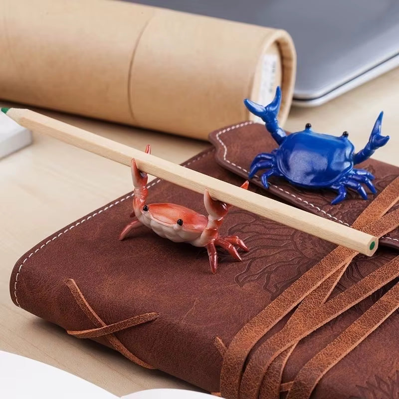 Creative Weightlifting Crab Pen Holder Desktop Phones Glasses Holding Stand Novelty Office Ornament Gifts
