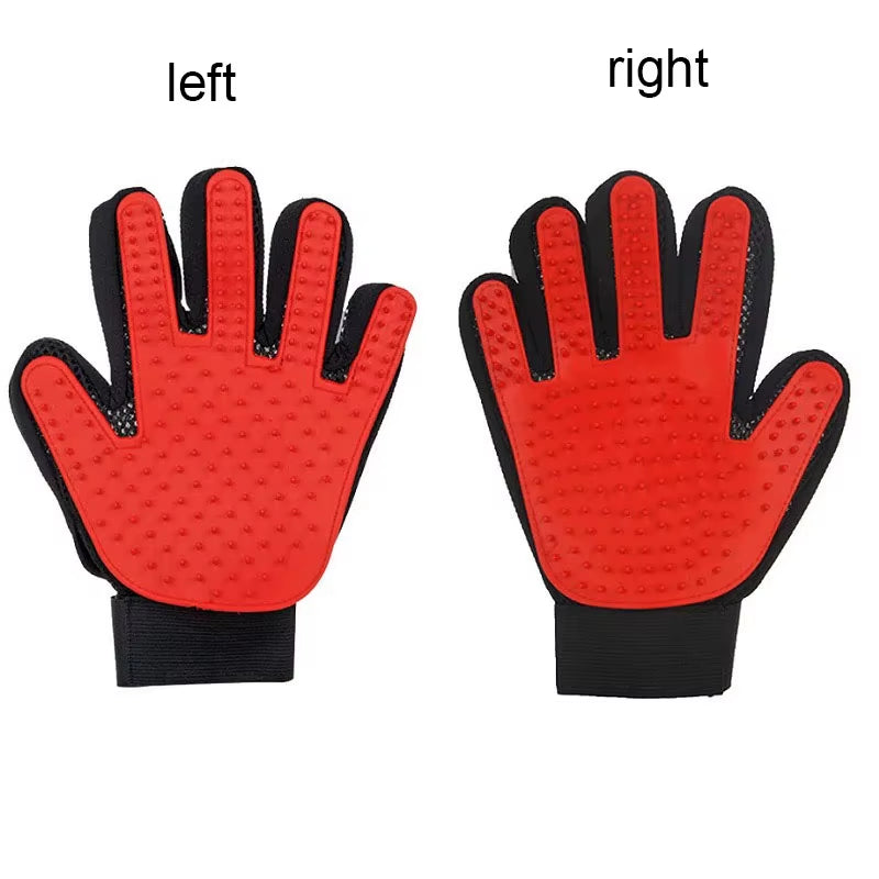 Pet Grooming Glove for Dogs and Cats - Deshedding Hair Remover and Massage Brush
