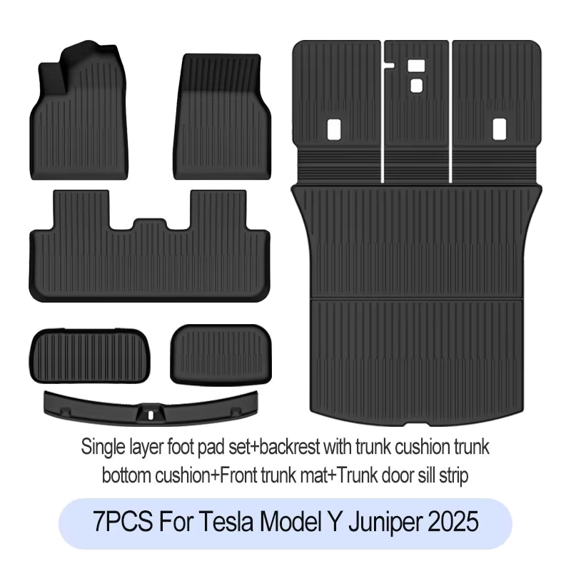 For Tesla New Model Y Juniper 2025+ TPE Floor Mats Waterproof Luggage Mat Wear-Resistant Foot Pads Modely Trunk Mats Accessories