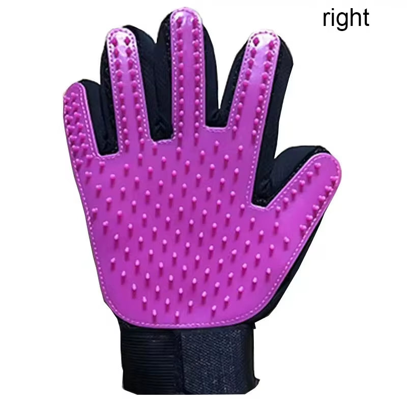 Pet Grooming Glove for Dogs and Cats - Deshedding Hair Remover and Massage Brush