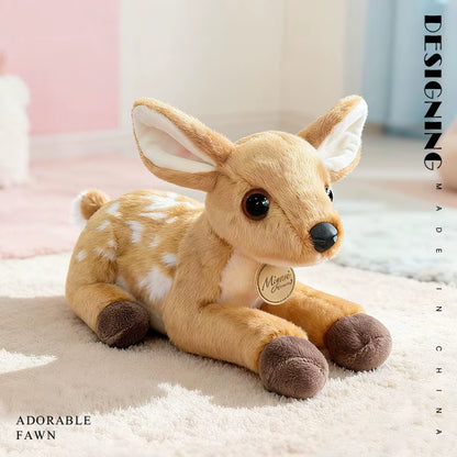 25CM Simulation Fawn Plush Toys Soft Stuffed Cartoon Animal Doll Cute Deer Doll for Home Christmas Gift Children'S Birthday Gift