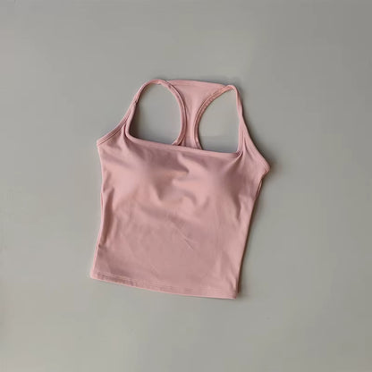 Professional Sports and Fitness Vest with Chest Pad - Summer Shockproof Yoga and Pilates Top
