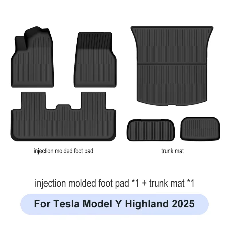 For Tesla New Model Y Juniper 2025+ TPE Floor Mats Waterproof Luggage Mat Wear-Resistant Foot Pads Modely Trunk Mats Accessories
