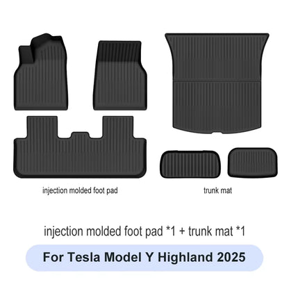 For Tesla New Model Y Juniper 2025+ TPE Floor Mats Waterproof Luggage Mat Wear-Resistant Foot Pads Modely Trunk Mats Accessories