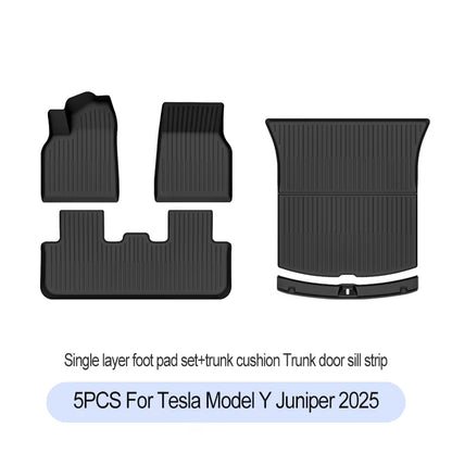 For Tesla New Model Y Juniper 2025+ TPE Floor Mats Waterproof Luggage Mat Wear-Resistant Foot Pads Modely Trunk Mats Accessories
