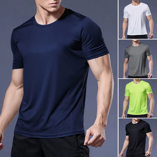 Men's High-Quality Breathable Fast-Drying Short Sleeve T-Shirt for Running and Fitness