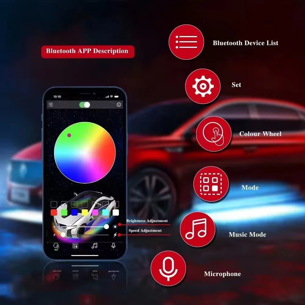 Dynamic RGB Ambient Lighting Module for Tesla Model 3/Y - 2-in-1 Dashboard Decorative LED with 60 Seconds Automatic Shut-off