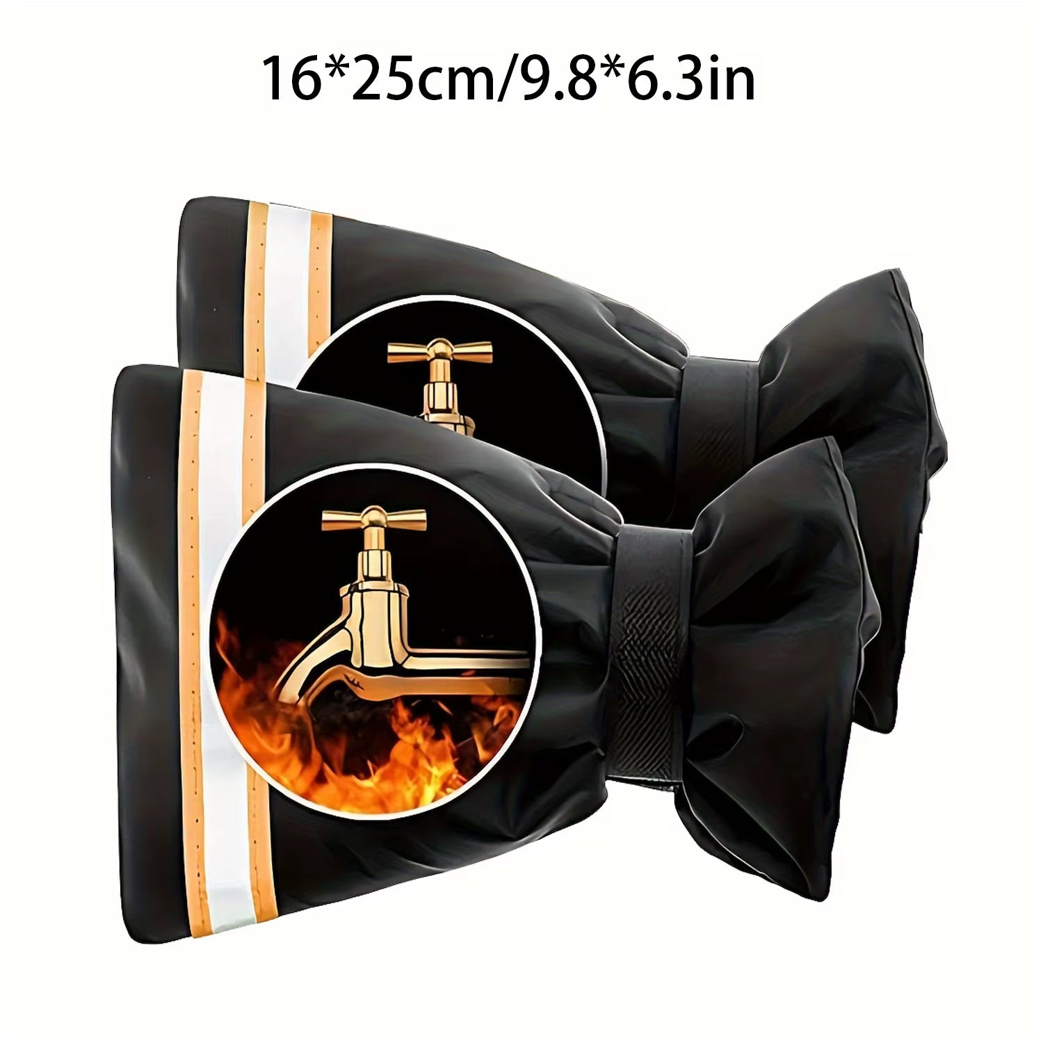 2Pcs, Outdoor Faucet Cover Socks for Winter Freeze Protection,Spigot Coverwith Reflective Strips, Thickened Anti-Freeze Outdoor