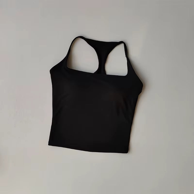 Professional Sports and Fitness Vest with Chest Pad - Summer Shockproof Yoga and Pilates Top