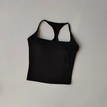 Professional Sports and Fitness Vest with Chest Pad - Summer Shockproof Yoga and Pilates Top