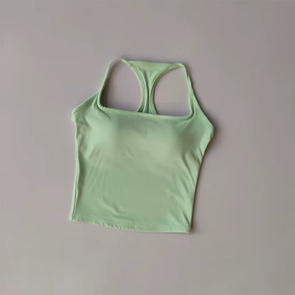 Professional Sports and Fitness Vest with Chest Pad - Summer Shockproof Yoga and Pilates Top