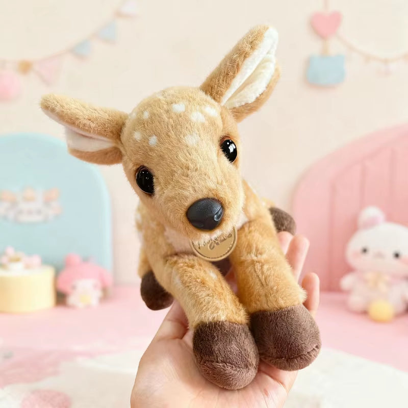 25CM Simulation Fawn Plush Toys Soft Stuffed Cartoon Animal Doll Cute Deer Doll for Home Christmas Gift Children'S Birthday Gift