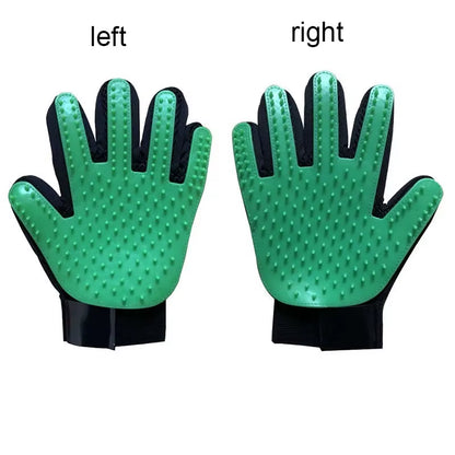 Pet Grooming Glove for Dogs and Cats - Deshedding Hair Remover and Massage Brush