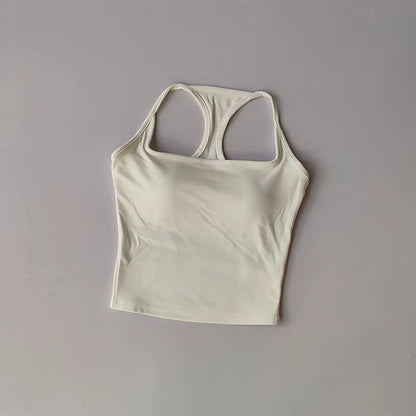 Professional Sports and Fitness Vest with Chest Pad - Summer Shockproof Yoga and Pilates Top