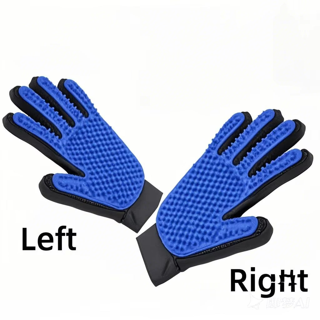 Pet Grooming Glove for Dogs and Cats - Deshedding Hair Remover and Massage Brush