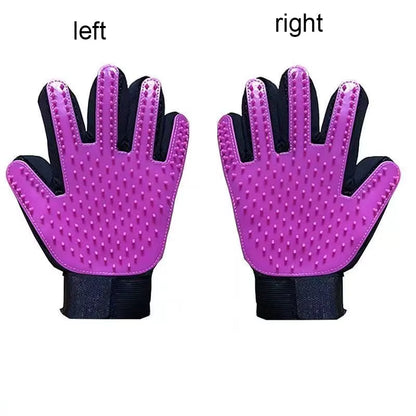 Pet Grooming Glove for Dogs and Cats - Deshedding Hair Remover and Massage Brush