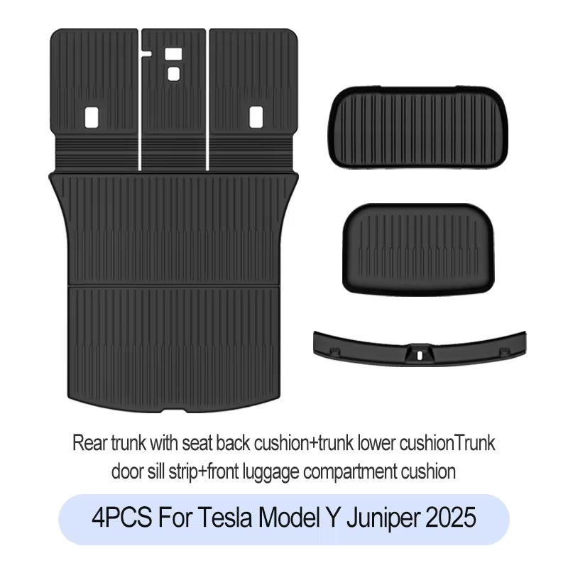 For Tesla New Model Y Juniper 2025+ TPE Floor Mats Waterproof Luggage Mat Wear-Resistant Foot Pads Modely Trunk Mats Accessories