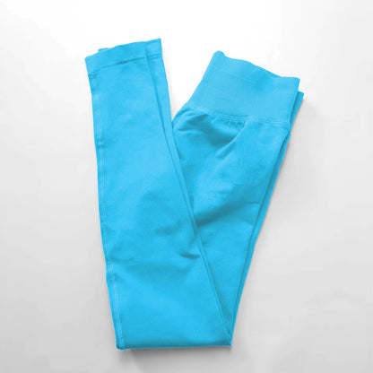 Women's Seamless Impact Leggings with Low Ribbed Band for Yoga and Fitness Workouts