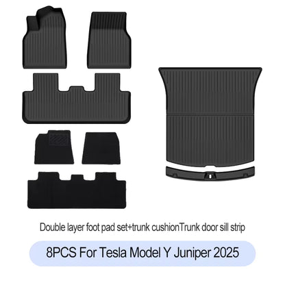 For Tesla New Model Y Juniper 2025+ TPE Floor Mats Waterproof Luggage Mat Wear-Resistant Foot Pads Modely Trunk Mats Accessories