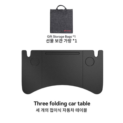 Portable Table Desk for Tesla Model 3/Y Highland Juniper (2021-2026) - Steering Wheel Laptop and Food Tray