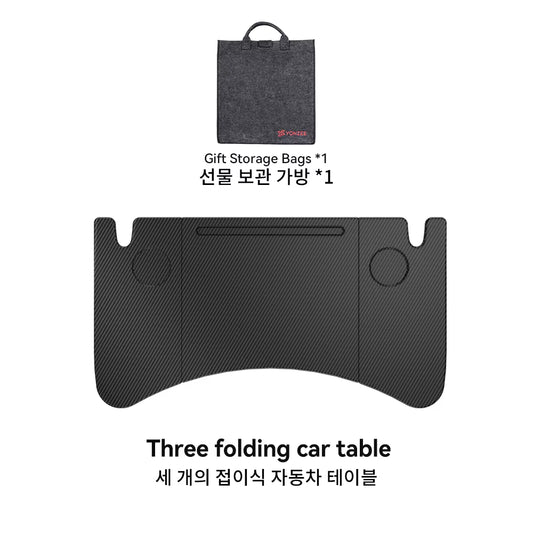 Portable Table Desk for Tesla Model 3/Y Highland Juniper (2021-2026) - Steering Wheel Laptop and Food Tray