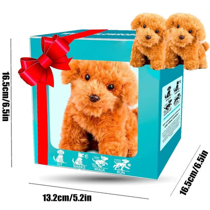 Stuffed Animals Realistic Robotic Puppy Tail Wagging Interactive Plush Robot Dog Soft Plush Barking Walking Dog Toy Kids Gift