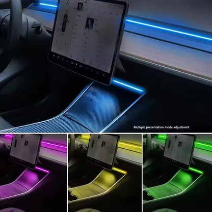 Dynamic RGB Ambient Lighting Module for Tesla Model 3/Y - 2-in-1 Dashboard Decorative LED with 60 Seconds Automatic Shut-off