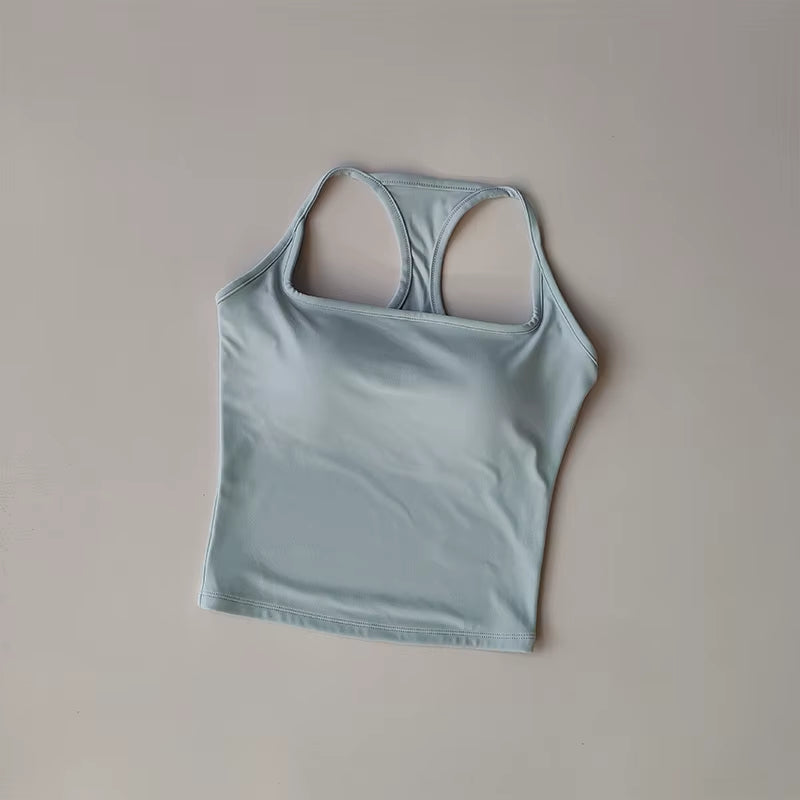 Professional Sports and Fitness Vest with Chest Pad - Summer Shockproof Yoga and Pilates Top