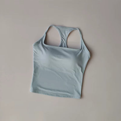 Professional Sports and Fitness Vest with Chest Pad - Summer Shockproof Yoga and Pilates Top