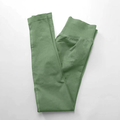 Women's Seamless Impact Leggings with Low Ribbed Band for Yoga and Fitness Workouts