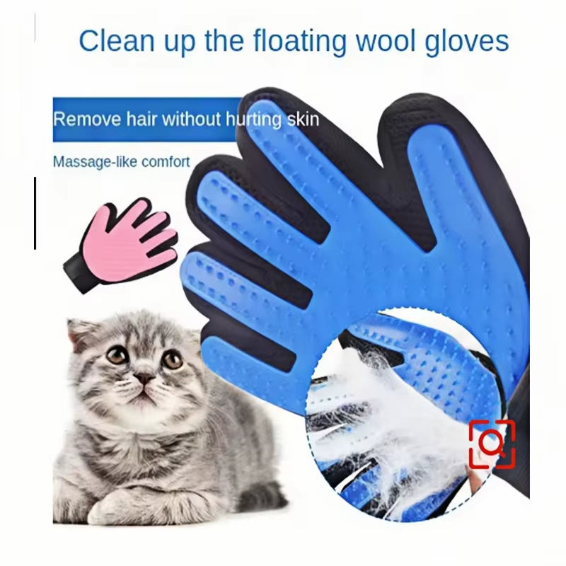 Pet Grooming Glove for Dogs and Cats - Deshedding Hair Remover and Massage Brush