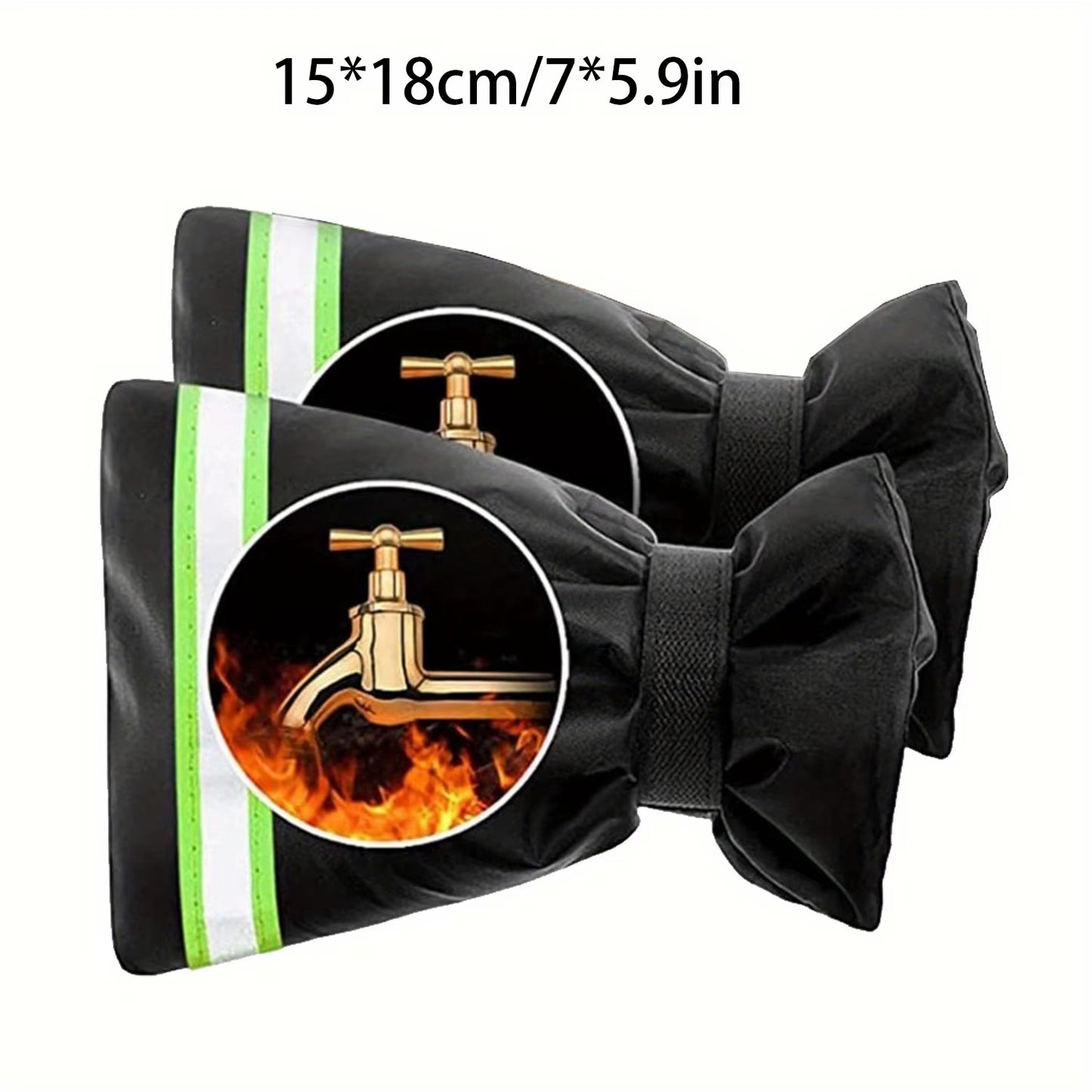 2Pcs, Outdoor Faucet Cover Socks for Winter Freeze Protection,Spigot Coverwith Reflective Strips, Thickened Anti-Freeze Outdoor