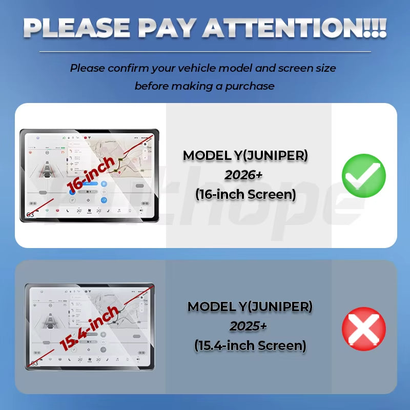 16 Inch Tempered Glass Screen Protector for Tesla Model Y YL 2026 Juniper HD Center Control Film Installation Tool
