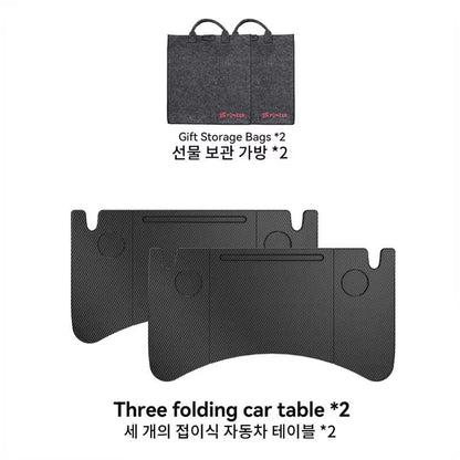 Portable Table Desk for Tesla Model 3/Y Highland Juniper (2021-2026) - Steering Wheel Laptop and Food Tray