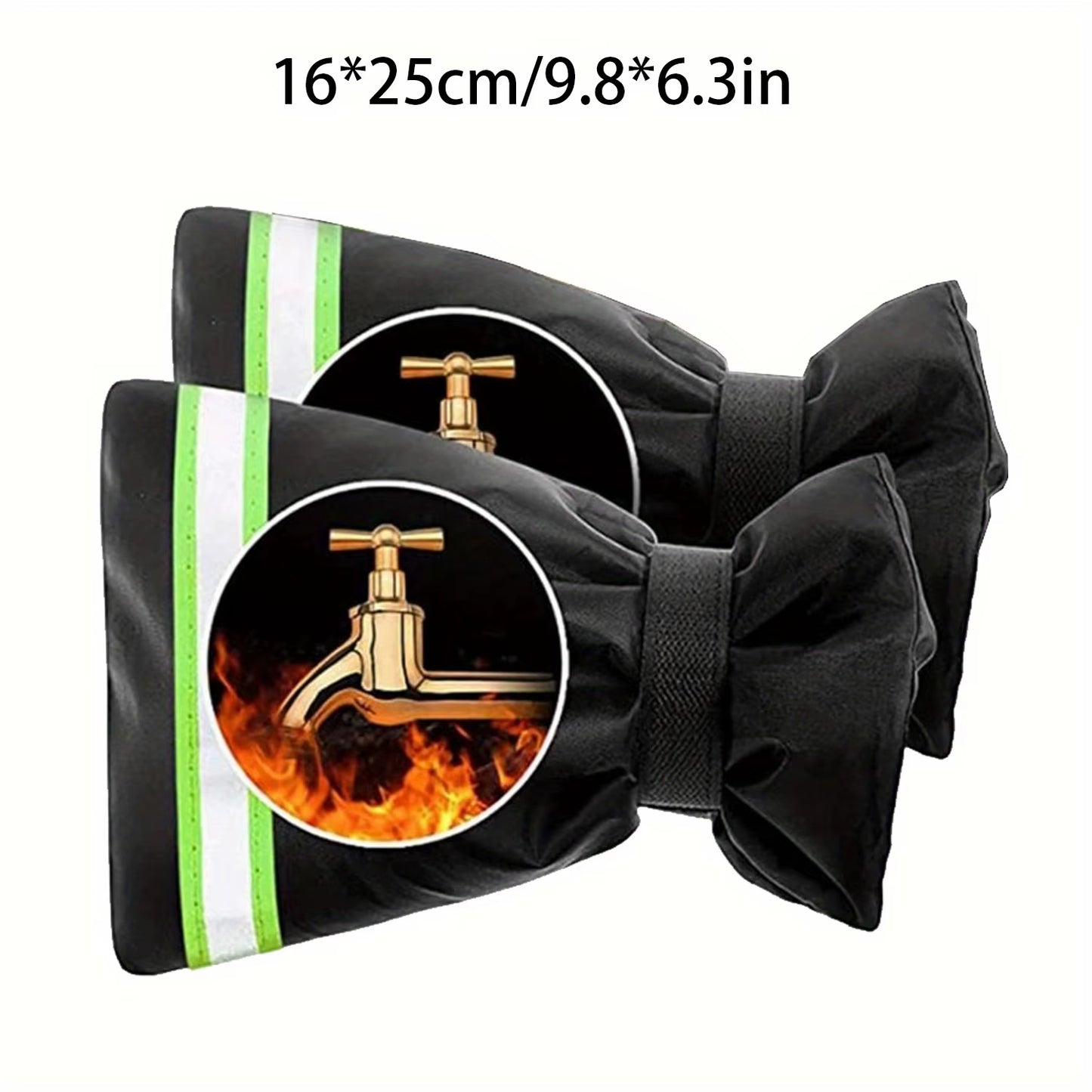 2Pcs, Outdoor Faucet Cover Socks for Winter Freeze Protection,Spigot Coverwith Reflective Strips, Thickened Anti-Freeze Outdoor