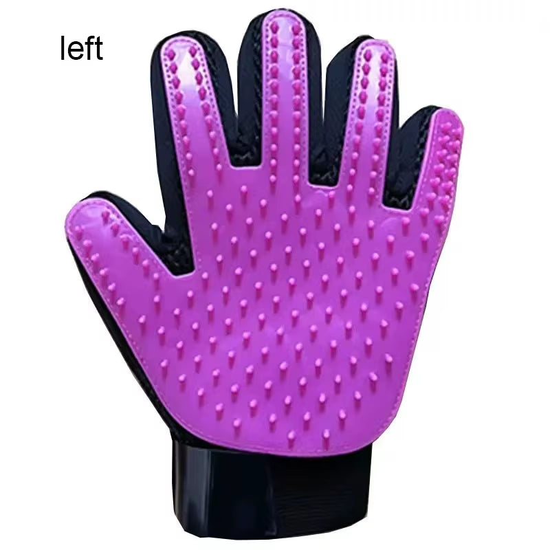 Pet Grooming Glove for Dogs and Cats - Deshedding Hair Remover and Massage Brush