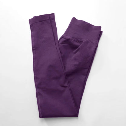 Women's Seamless Impact Leggings with Low Ribbed Band for Yoga and Fitness Workouts