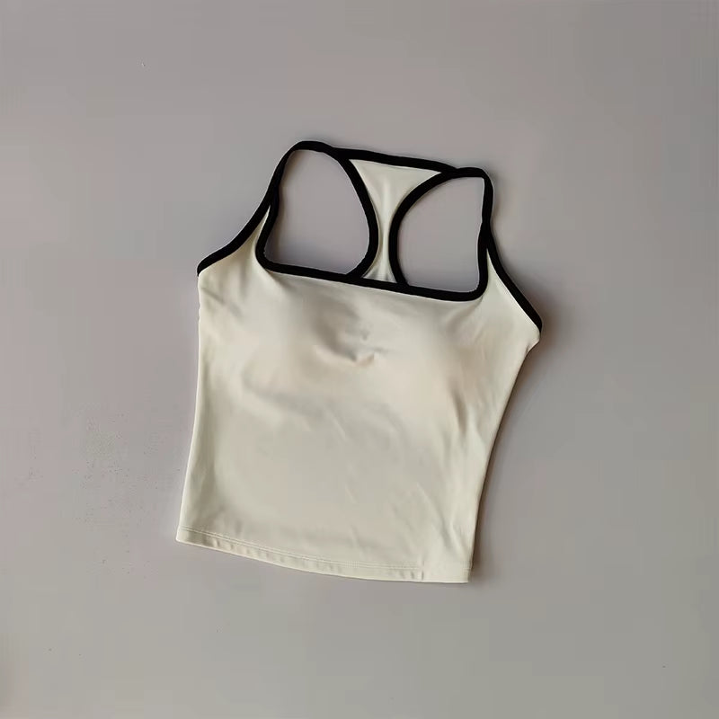 Professional Sports and Fitness Vest with Chest Pad - Summer Shockproof Yoga and Pilates Top
