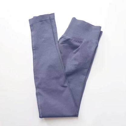 Women's Seamless Impact Leggings with Low Ribbed Band for Yoga and Fitness Workouts