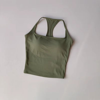 Professional Sports and Fitness Vest with Chest Pad - Summer Shockproof Yoga and Pilates Top