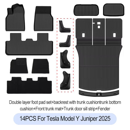For Tesla New Model Y Juniper 2025+ TPE Floor Mats Waterproof Luggage Mat Wear-Resistant Foot Pads Modely Trunk Mats Accessories